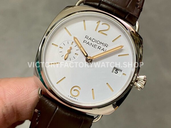 VS Factory Panerai Radiomir Quaranta Pam01292 40mm Steel Leather Strap White Dial