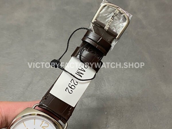 VS Factory Panerai Radiomir Quaranta Pam01292 40mm Steel Leather Strap White Dial