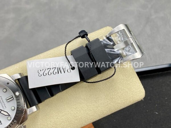 VS Factory Panerai Submersible Bianco Pam02223 42mm Steel Rubber Strap White Dial