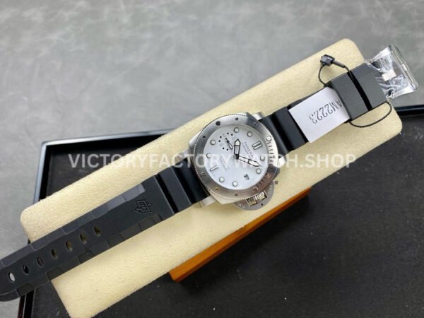 VS Factory Panerai Submersible Bianco Pam02223 42mm Steel Rubber Strap White Dial