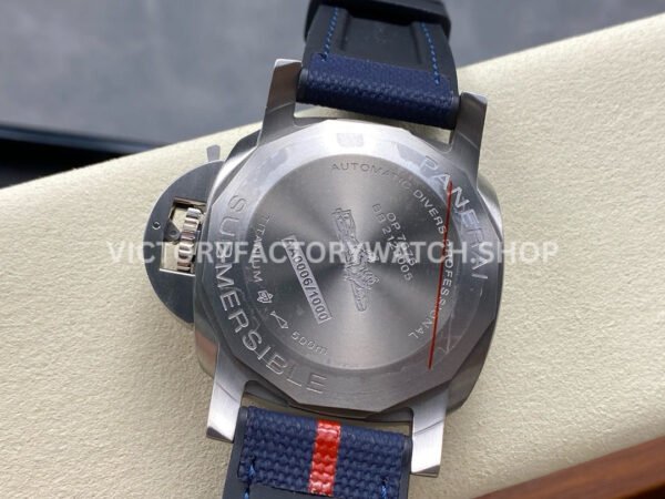 VS Factory Panerai Submersible GMT Luna Rossa Pam1507 42mm Titanium Blue Rubber And Textile Straps Blue Dial