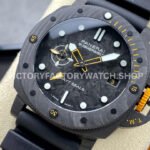 VS Factory Panerai Submersible GMT Pam01324  44mm Black Carbon Fiber Black Rubber Strap Grey Dial