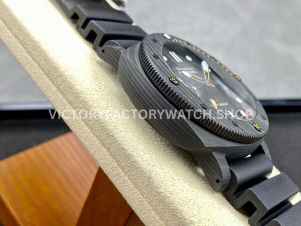 VS Factory Panerai Submersible GMT Pam01324  44mm Black Carbon Fiber Black Rubber Strap Grey Dial
