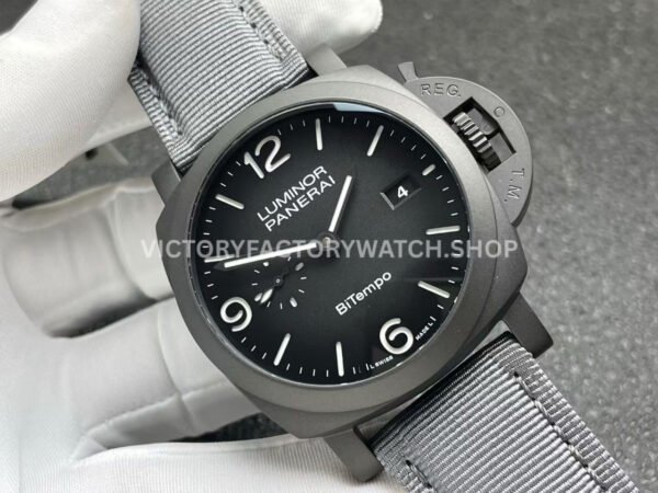 VS Factory Panerai Submersible Luminor 1950 Pam01467 44mm Titanium Textile Strap BiTempo New York Gray Dial