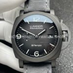 VS Factory Panerai Submersible Luminor 1950 Pam01467 44mm Titanium Textile Strap BiTempo New York Gray Dial