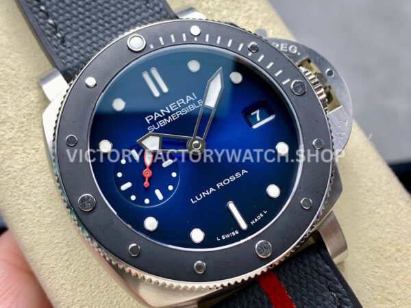 VS Factory Panerai Submersible Luna Rossa Pam1565 42mm Steel Rubber Strap Dark Blue Dial