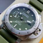 VS Factory Panerai Submersible PAM 01055 42mm Steel Verde Militare Green R (6) VS Factory Panerai Submersible Pam01055 42mm Steel Verde Militare Green Rubber Strap Verde Militare Green Dial