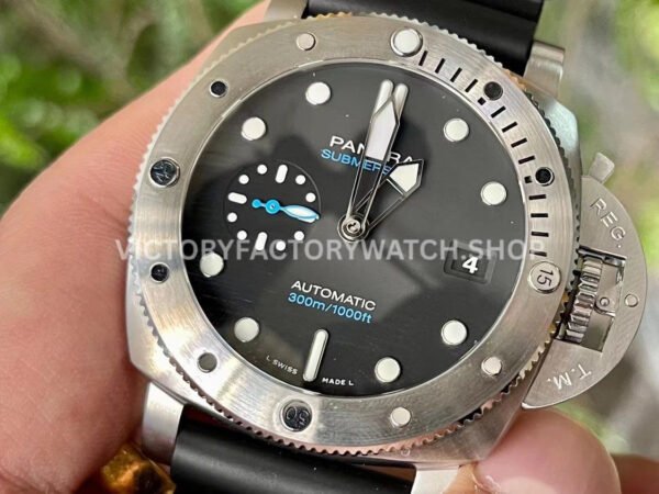 VS Factory Panerai Submersible Pam01229 44mm Steel Rubber Strap Black Dial