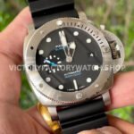 VS Factory Panerai Submersible Pam01229 44mm Steel Rubber Strap Black Dial