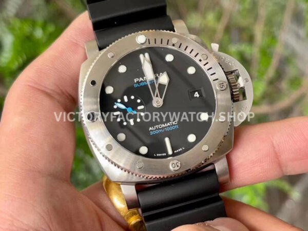 VS Factory Panerai Submersible Pam01229 44mm Steel Rubber Strap Black Dial
