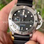 VS Factory Panerai Submersible Pam01229 44mm Steel Rubber Strap Black Dial
