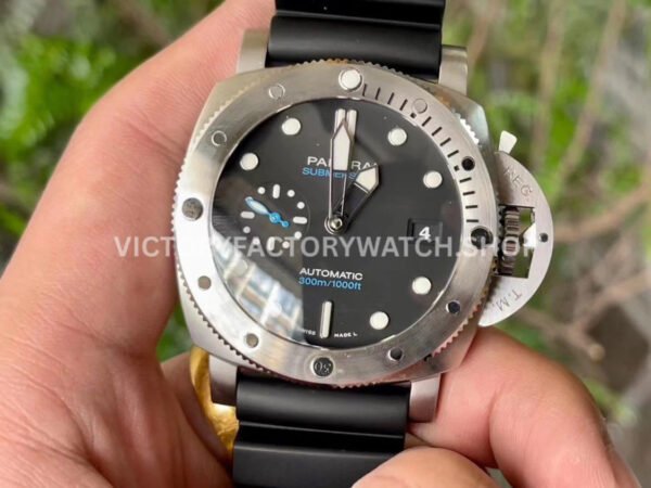 VS Factory Panerai Submersible Pam01229 44mm Steel Rubber Strap Black Dial
