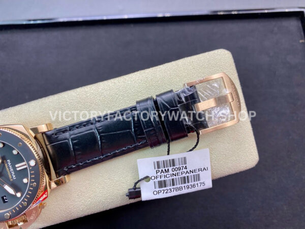 VS Factory Panerai Submersible PAM00974 42mm Rose gold Leather Strap Black Dial (7) VS Factory Panerai Submersible Pam00974 42mm Rose gold Leather Strap Black Dial