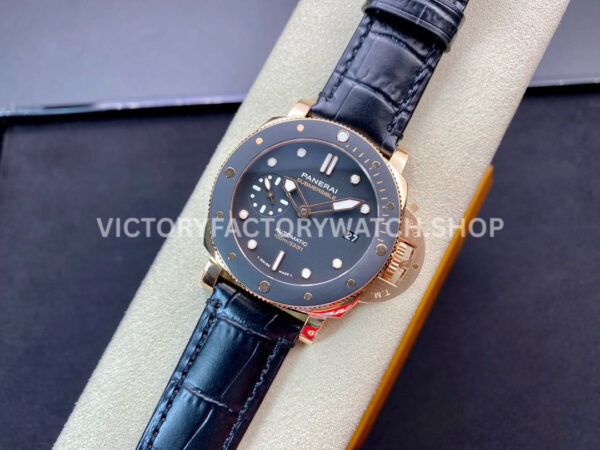 VS Factory Panerai Submersible PAM00974 42mm Rose gold Leather Strap Black Dial (9) VS Factory Panerai Submersible Pam00974 42mm Rose gold Leather Strap Black Dial