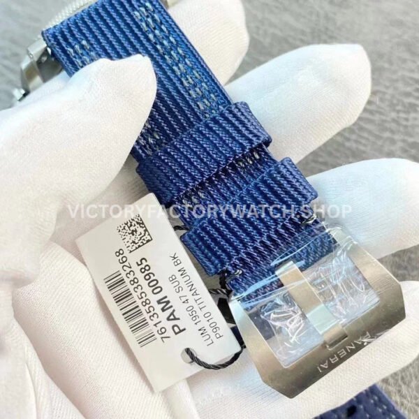 VS Factory Panerai Submersible Pam00985 47mm Titanium Canvas Strap Black Dial