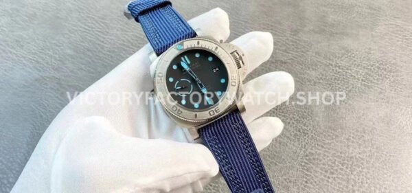 VS Factory Panerai Submersible Pam00985 47mm Titanium Canvas Strap Black Dial