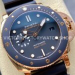 VS Factory Panerai Submersible Pam02164 42mm Yellow Gold Rubber Strap Black Dial