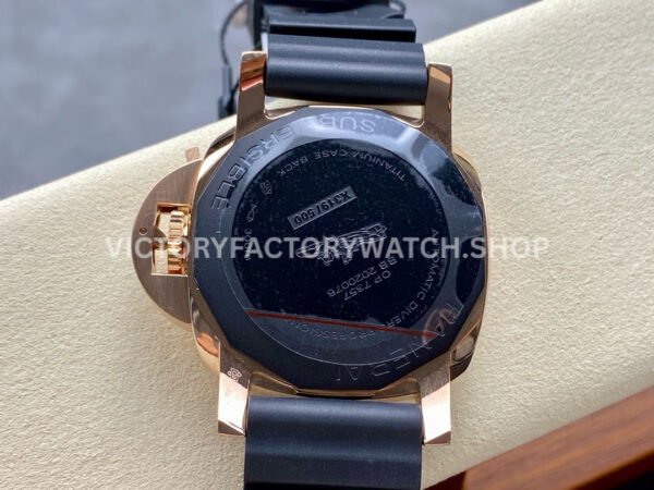 VS Factory Panerai Submersible Pam02164 42mm Yellow Gold Rubber Strap Black Dial