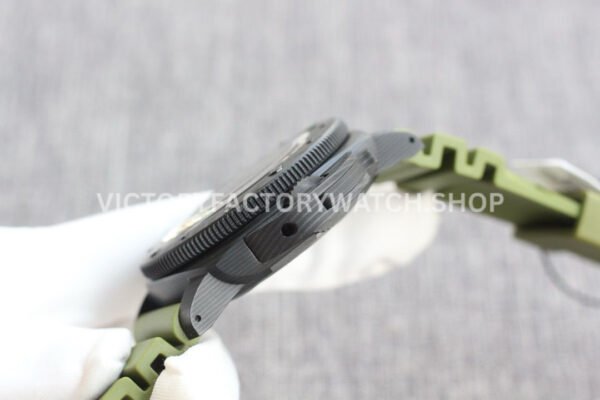 VS Factory Panerai Submersible Pam00961 42mm Black Carbon Fiber Marina Green Rubber Strap Black Dial