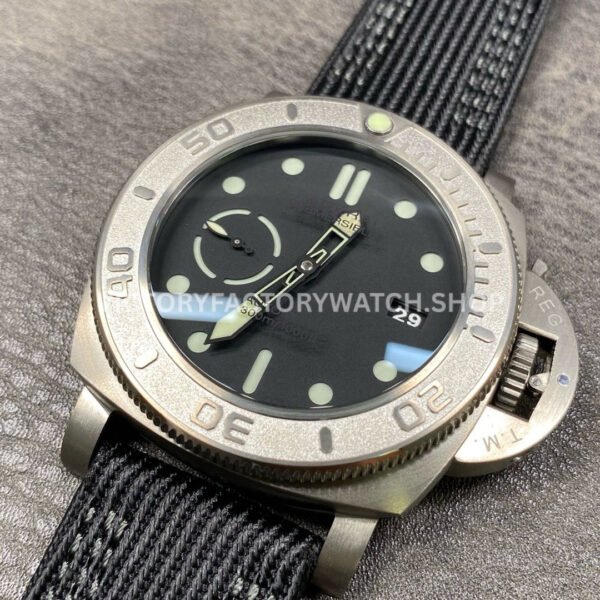 VS Factory Panerai Submersible Pam00984 47mm Titanium Canvas Strap Black Dial