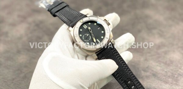 VS Factory Panerai Submersible Pam00984 47mm Titanium Canvas Strap Black Dial