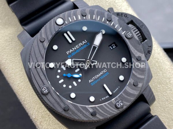 VS Factory Panerai Submersible Pam02231 42mm Black Carbon Fiber Black Rubber Strap Black Dial