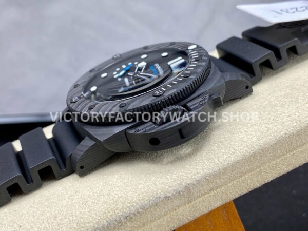 VS Factory Panerai Submersible Pam02231 42mm Black Carbon Fiber Black Rubber Strap Black Dial