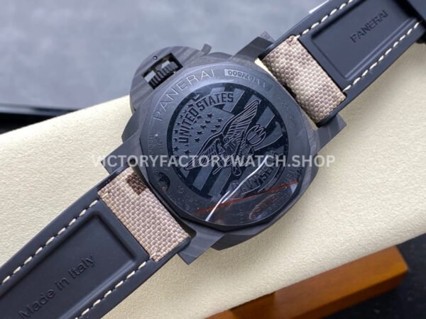 VS Factory Panerai Submersible Pam1513 44mm Carbon Fiber Rubber Strap Black Dial