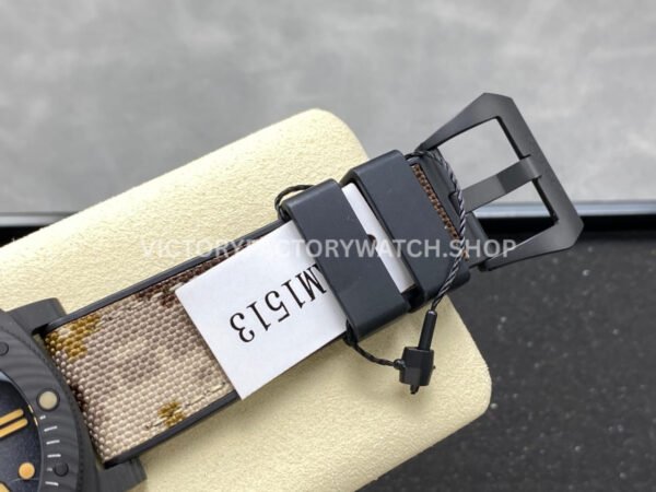 VS Factory Panerai Submersible Pam1513 44mm Carbon Fiber Rubber Strap Black Dial