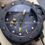 VS Factory Panerai Submersible Pam1513 44mm Carbon Fiber Rubber Strap Black Dial