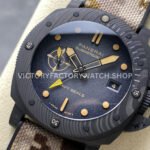 VS Factory Panerai Submersible Pam1513 44mm Carbon Fiber Rubber Strap Black Dial