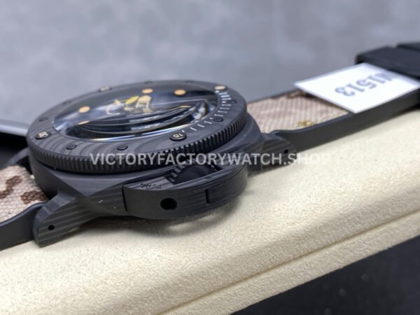 VS Factory Panerai Submersible Pam1513 44mm Carbon Fiber Rubber Strap Black Dial