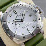 VS Factory Panerai Submersible Quarantaquattro Bianco Pam1226 44mm Steel Green Rubber Strap White Dial