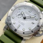 VS Factory Panerai Submersible Quarantaquattro Bianco Pam1226 44mm Steel Green Rubber Strap White Dial