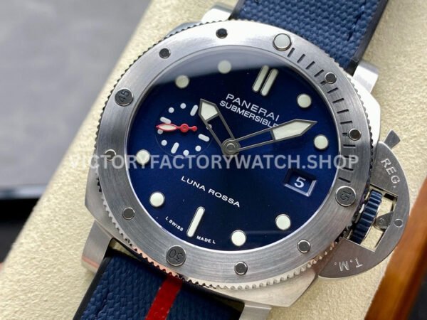 VS Factory Panerai Submersible Quarantaquattro Luna Rossa Pam01391 44mm Steel Rubber Strap Dial