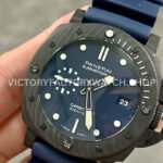 VS Factory Panerai Submersible Quarantaquattro Pam01232 44mm Carbon Fiber Rubber Strap Blue Dial