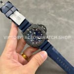 VS Factory Panerai Submersible Quarantaquattro Pam01232 44mm Carbon Fiber Rubber Strap Blue Dial