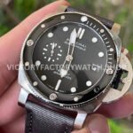 VS Factory Panerai Submersible Quarantaquattro Pam01288 44mm Steel Canvas Strap Grey Dial