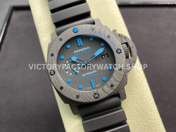 VS Factory Panerai Submersible pam01616 47mm Black Carbon Fiber Black Rubber Strap Black Dial