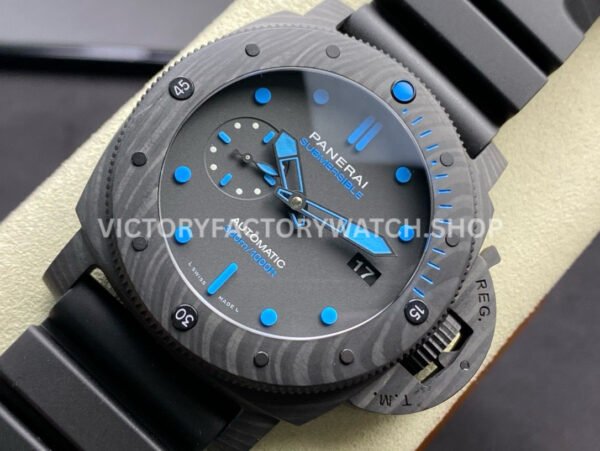 VS Factory Panerai Submersible pam01616 47mm Black Carbon Fiber Black Rubber Strap Black Dial