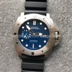 VS Fatory Panerai Luminor Submersible 1950 3 Days Pam00692 47mm Titanium Black Rubber Strap Blue Dial
