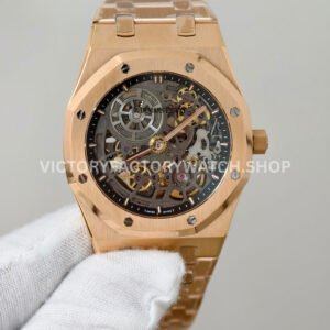 ZF AP Royal Oak Jumbo 16204 rose gold skeletonized dial replica luxury watch