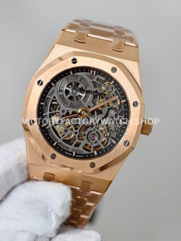 ZF Factory Audemars Piguet Royal Oak Jumbo 16204BA.OO.1240BA.01 Rose Gold Skeletonized Dial
