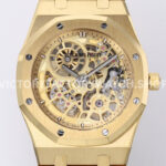 ZF Factory Audemars Piguet Royal Oak Jumbo 16204BA.OO.1240BA.01 Yellow Gold Skeletonized Dial