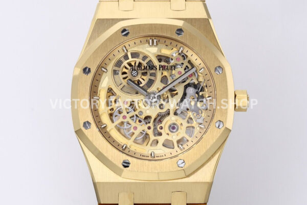 ZF Factory Audemars Piguet Royal Oak Jumbo 16204BA.OO.1240BA.01 Yellow Gold Skeletonized Dial