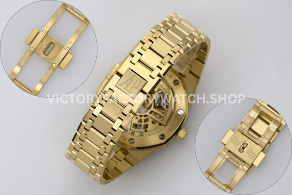 ZF Factory Audemars Piguet Royal Oak Jumbo 16204BA.OO.1240BA.01 Yellow Gold Skeletonized Dial