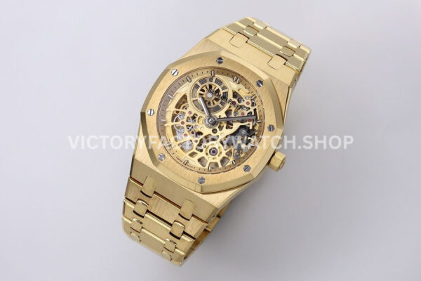 ZF Factory Audemars Piguet Royal Oak Jumbo 16204BA.OO.1240BA.01 Yellow Gold Skeletonized Dial