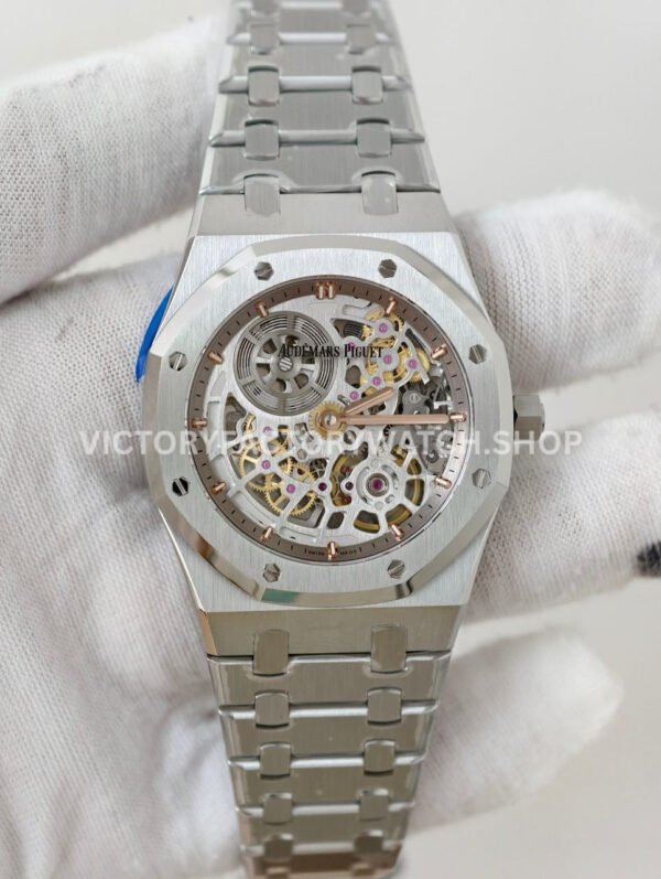 ZF AP Royal Oak Jumbo 16204 white gold skeletonized dial luxury watch super clone