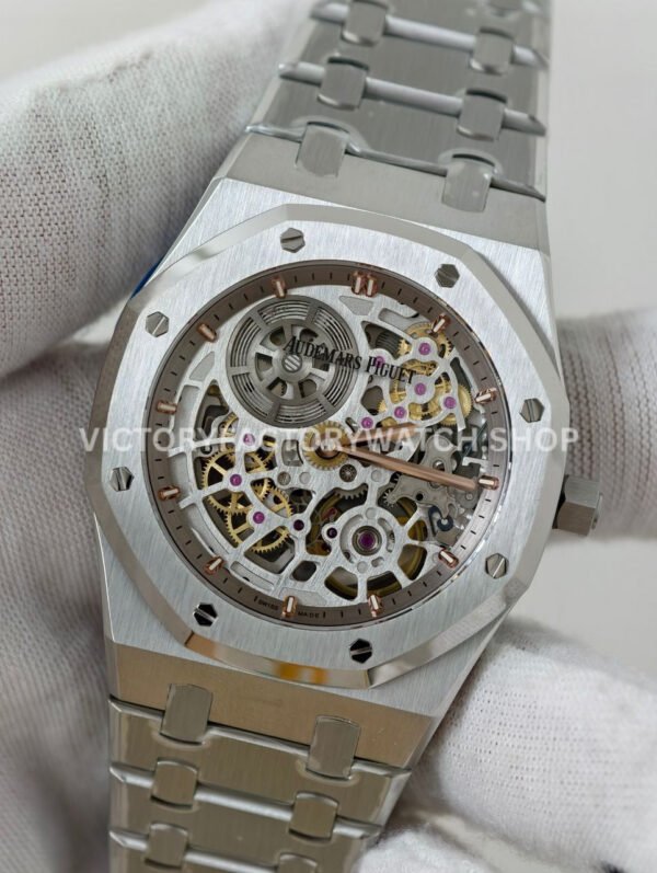 ZF Factory Audemars Piguet Royal Oak Jumbo16204BC.OO.1240BC.01 White Gold Skeletonized Dial