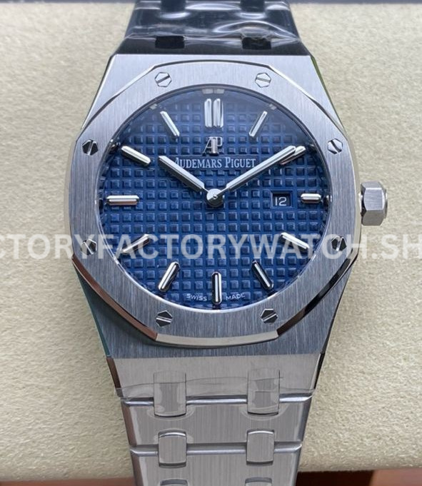 ZF Factory Audemars Piguet Royal Oak Lady 67650 33mm Full Steel Blue Dial (8) ZF 67650 blue dial steel AP Royal Oak Lady